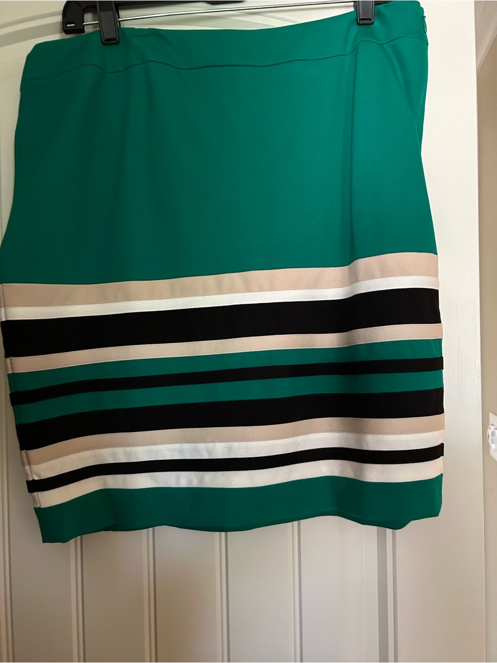 Green Striped Pencil Skirt - Classic Women's Skirt. WHBM.
